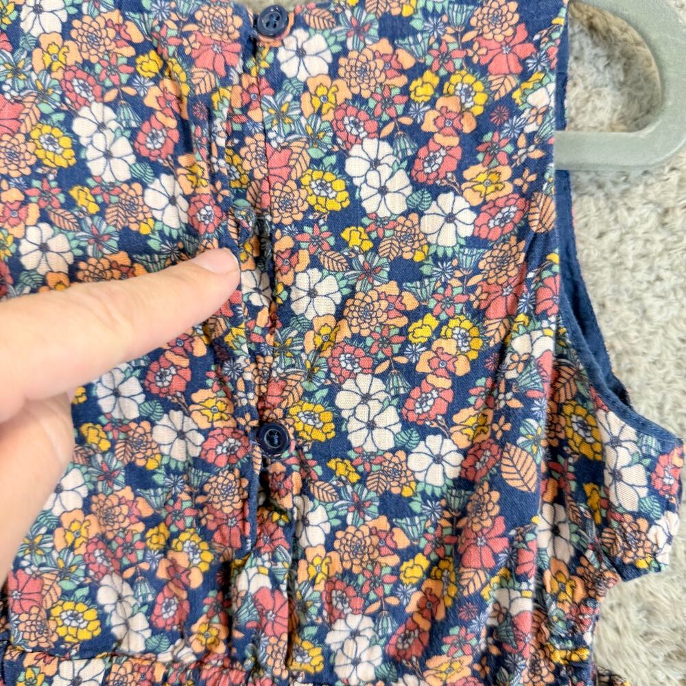 Gap Kids Girls Gauze Tank Dress Floral Side Cutouts XS 4 5 4T 5T Sleevelss - Picture 6 of 10